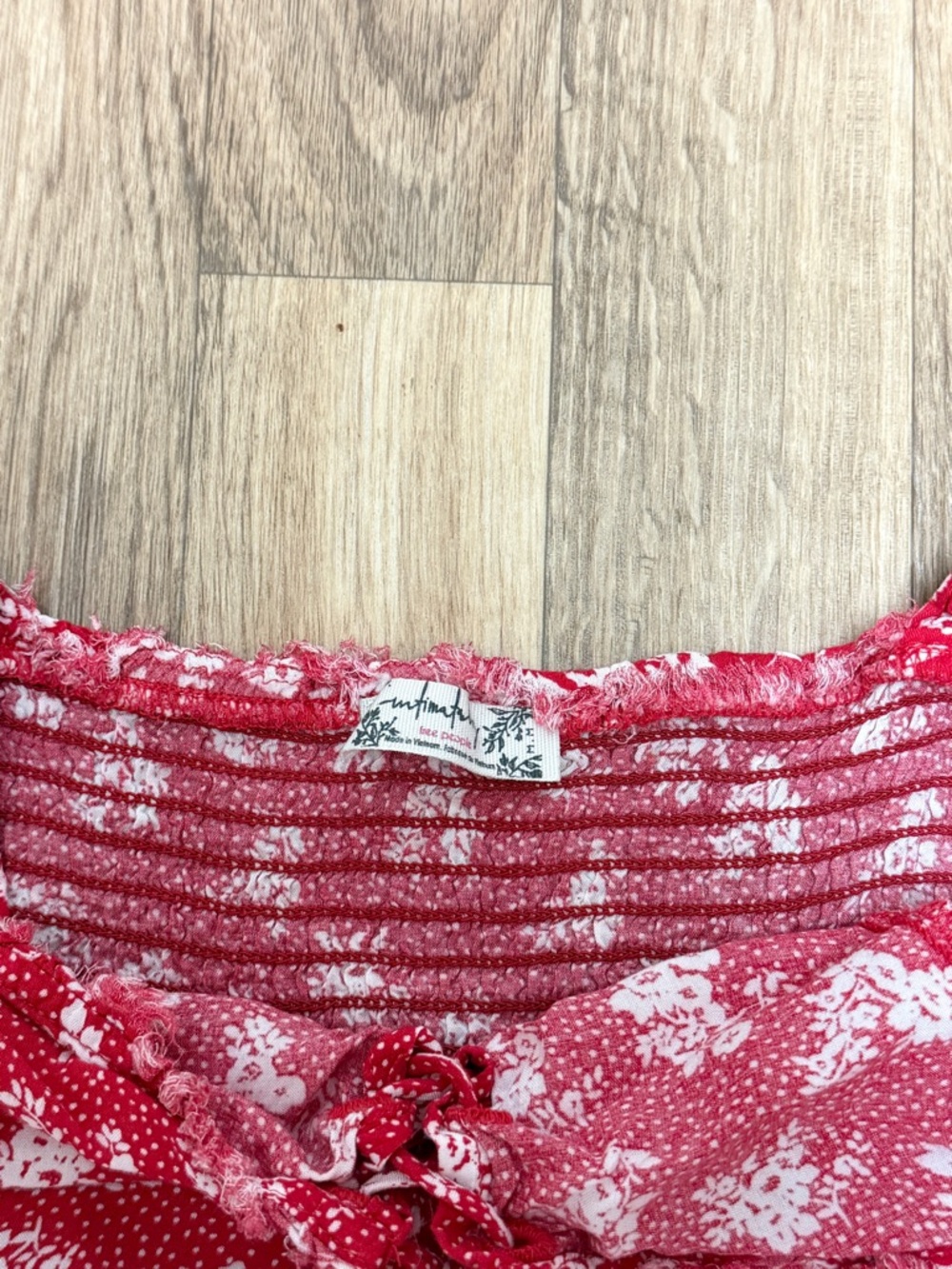 Free People Don't Dare Red Mixed Floral Print Mini Slip Dress - Picture 8 of 8